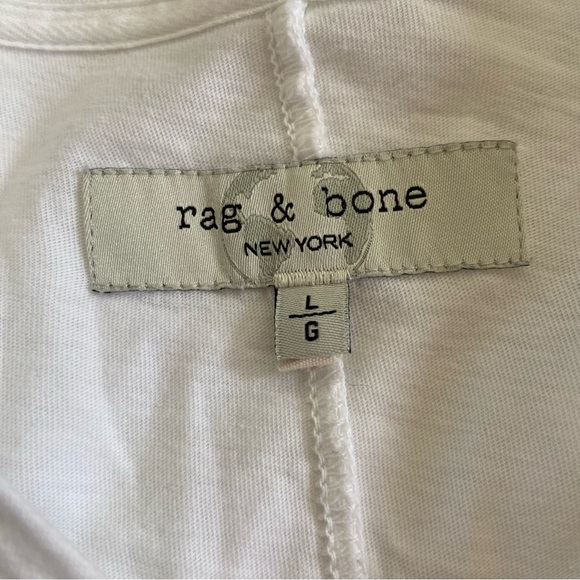 Rag & Bone Miles Cotton Lightweight White Short Sleeved Jersey T-Shirt Sz L - Picture 10 of 14